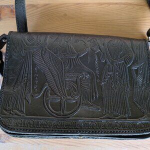 Kouros Embossed Leather Purse Made in Greece